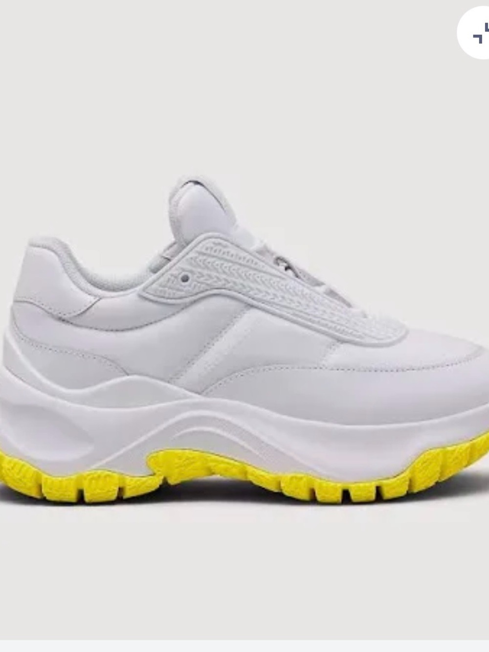 Marc Jacobs White Leather Platform Sneaker with Yellow Tread